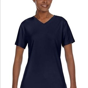 Hanes Dri Fit Women’s Navy Tee In Size L